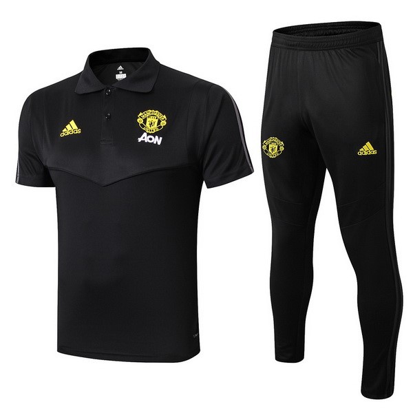 Polo Manchester United Conjunto Completo 2019-2020 Negro Amarillo